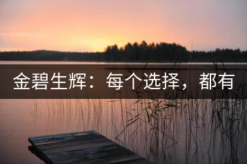 金碧生輝：每個選擇，都有選擇的理由