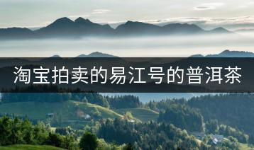 淘寶拍賣的易江號(hào)的普洱茶怎么樣？