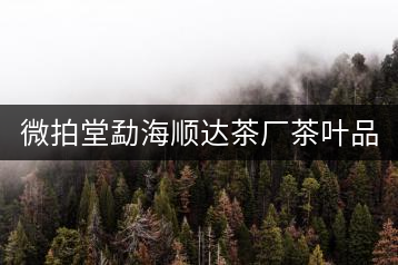 微拍堂勐海順達(dá)茶廠茶葉品質(zhì)如何？