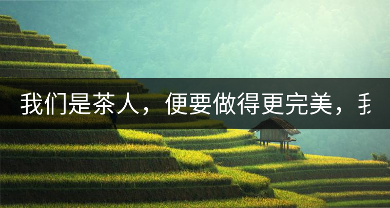 我們是茶人，便要做得更完美，我們是茶客，便要懂得沉默...我們是茶人，便要做得更完美，我們是茶客，便要懂得沉默！