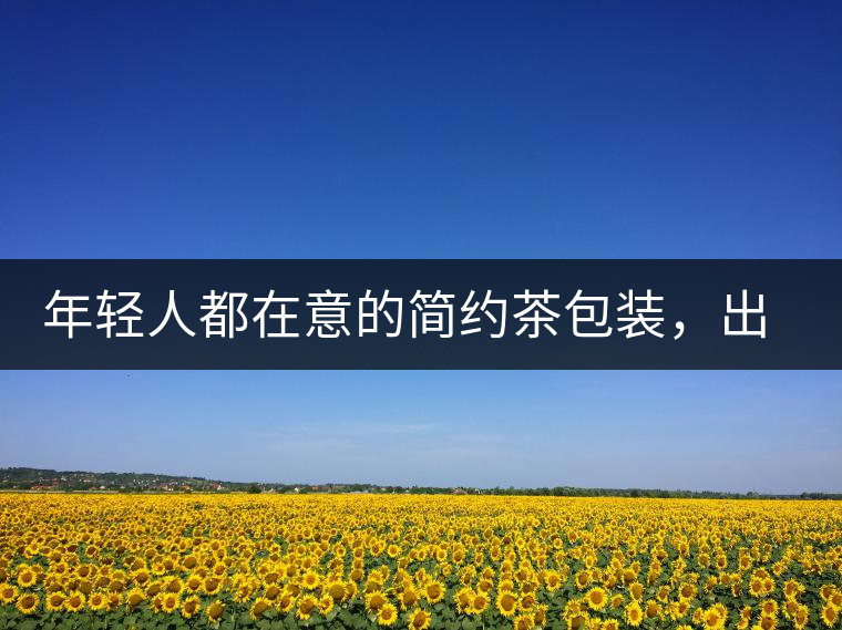 年輕人都在意的簡約茶包裝，出道顏值即巔峰的茶包裝可真好喝！