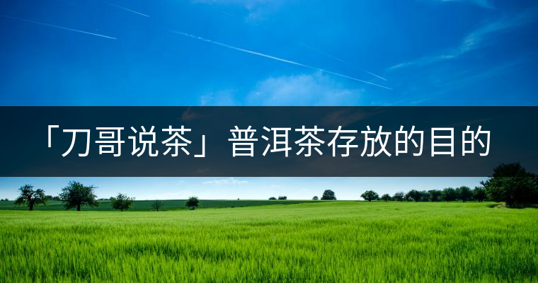 「刀哥說(shuō)茶」普洱茶存放的目的，是為了轉(zhuǎn)化它的苦澀生青