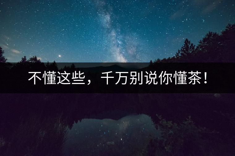 不懂這些，千萬別說你懂茶！