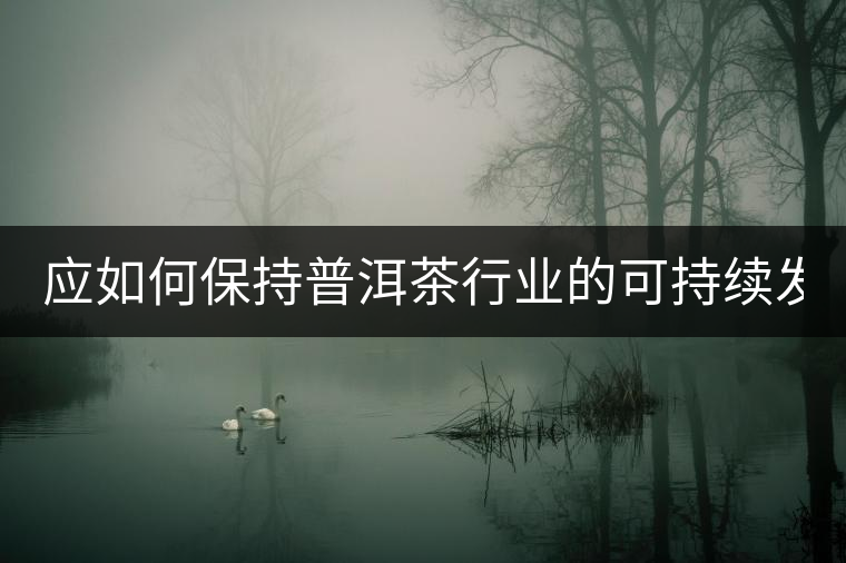 應(yīng)如何保持普洱茶行業(yè)的可持續(xù)發(fā)展？