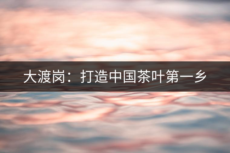大渡崗：打造中國茶葉第一鄉(xiāng)