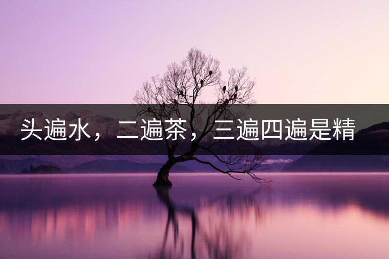 頭遍水，二遍茶，三遍四遍是精華