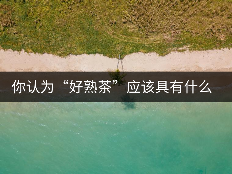 你認為“好熟茶”應該具有什么樣的標準？