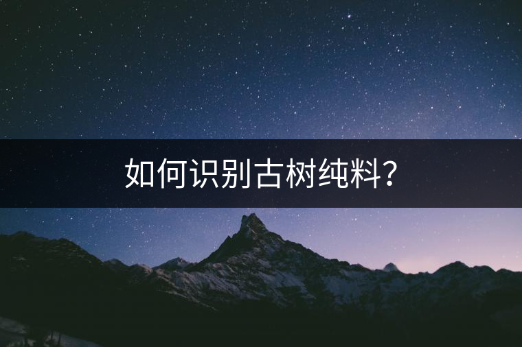 如何識別古樹純料？
