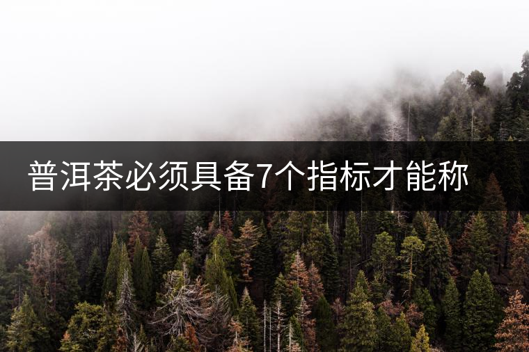 普洱茶必須具備7個指標才能稱上優(yōu)質茶葉