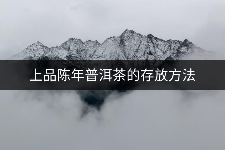 上品陳年普洱茶的存放方法