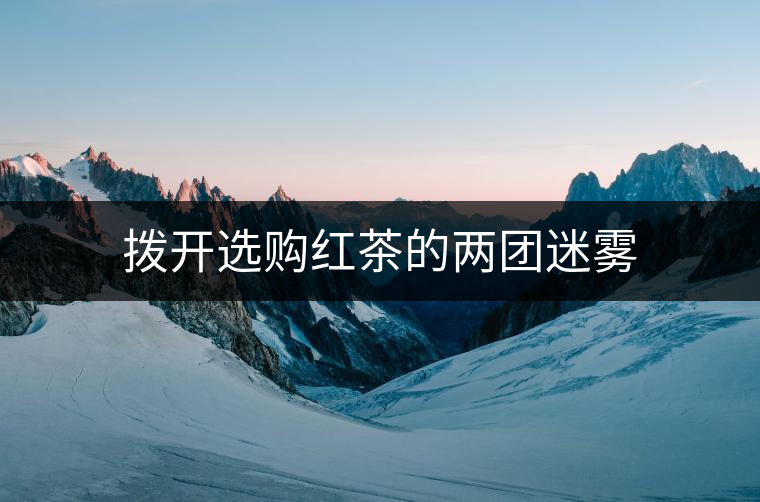 撥開選購紅茶的兩團迷霧