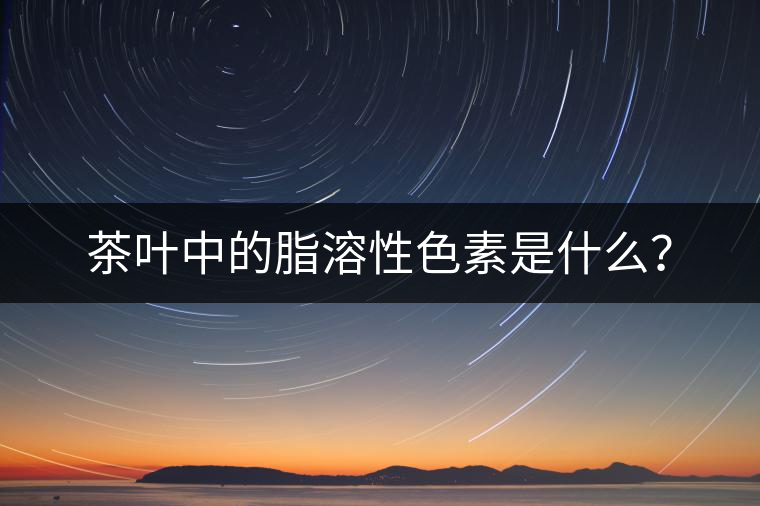 茶葉中的脂溶性色素是什么？