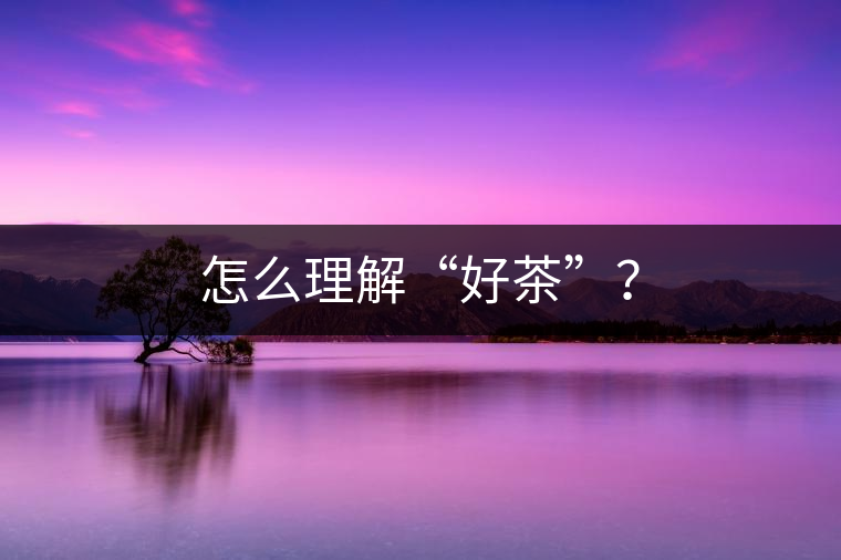 怎么理解“好茶”？