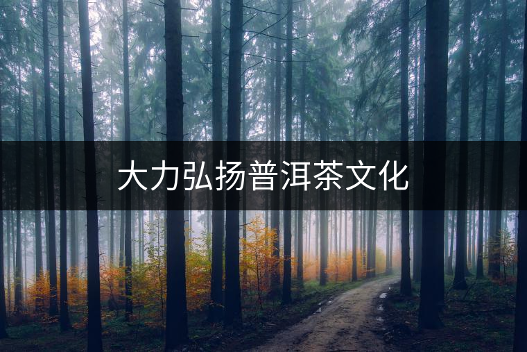 大力弘揚(yáng)普洱茶文化 大力弘揚(yáng)普洱茶文化