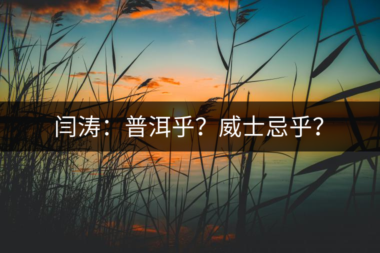 閆濤：普洱乎？威士忌乎？