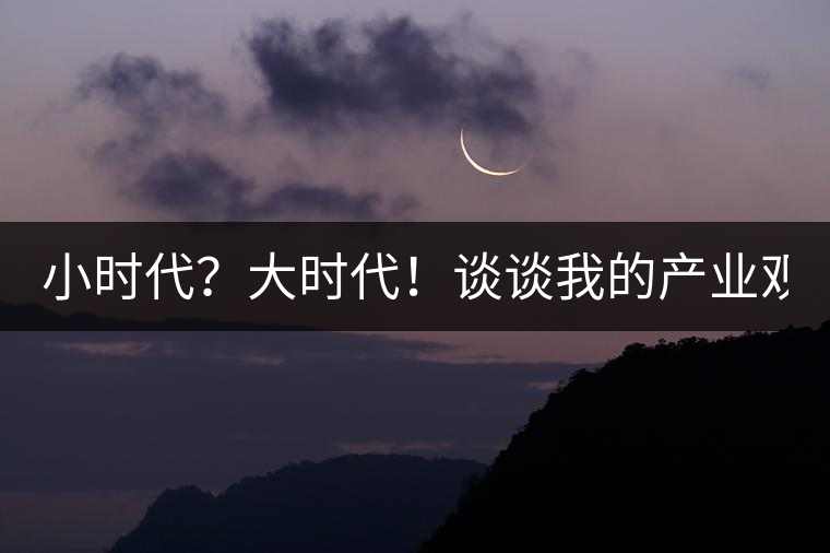 小時(shí)代？大時(shí)代！談?wù)勎业漠a(chǎn)業(yè)觀【思想】