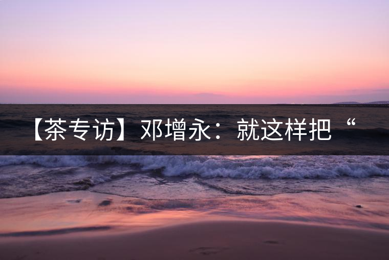 【茶專訪】鄧增永：就這樣把“小產(chǎn)區(qū)”模式踐行起來了！