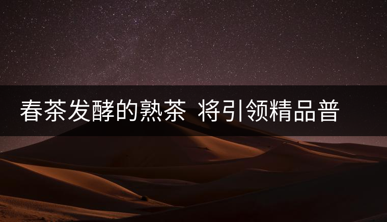 春茶發(fā)酵的熟茶  將引領精品普洱茶消費市場的潮流