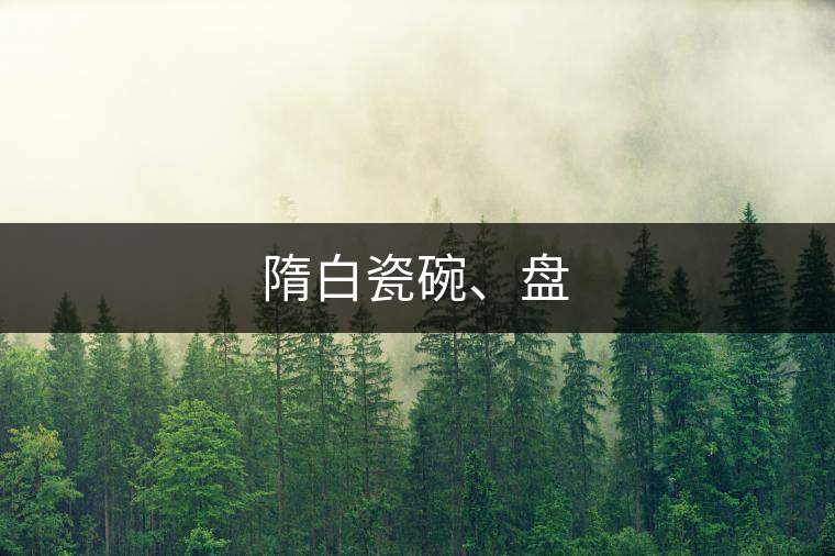 隋白瓷碗、盤