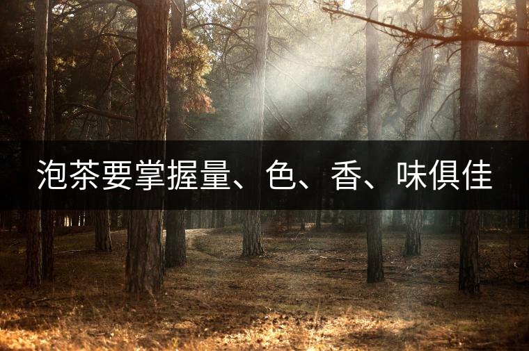 泡茶要掌握量、色、香、味俱佳