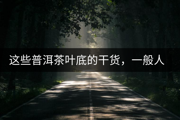 這些普洱茶葉底的干貨，一般人我不告訴他