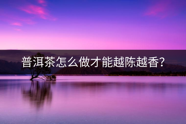 普洱茶怎么做才能越陳越香？