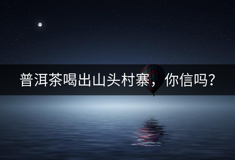 普洱茶喝出山頭村寨，你信嗎？