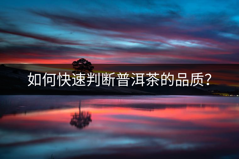 如何快速判斷普洱茶的品質(zhì)? 如何快速判斷普洱茶的品質(zhì)?