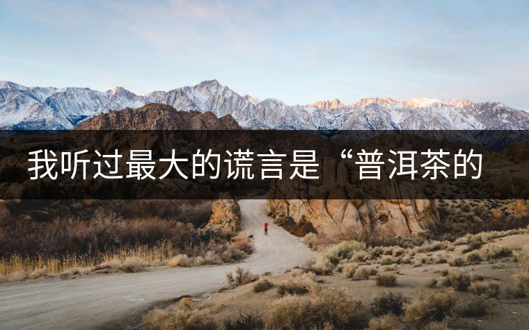 我聽過最大的謊言是“普洱茶的苦、澀、濃，就是霸氣”