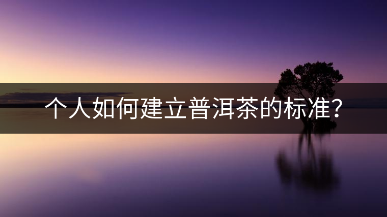 個(gè)人如何建立普洱茶的標(biāo)準(zhǔn)？