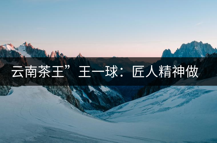 云南茶王”王一球：匠人精神做茶，郎河要做百年老店