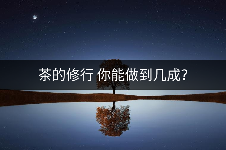 茶的修行 你能做到幾成？