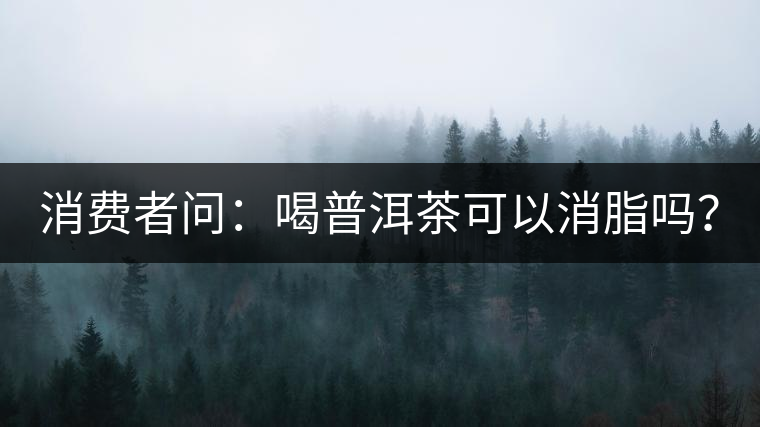 消費(fèi)者問(wèn)：喝普洱茶可以消脂嗎？