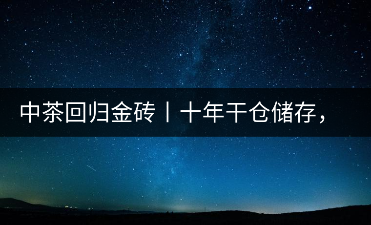 中茶回歸金磚丨十年干倉儲存，只為你回眸一笑