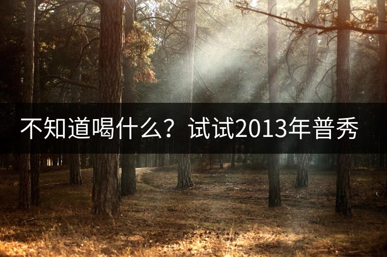 不知道喝什么？試試2013年普秀品味板山吧！