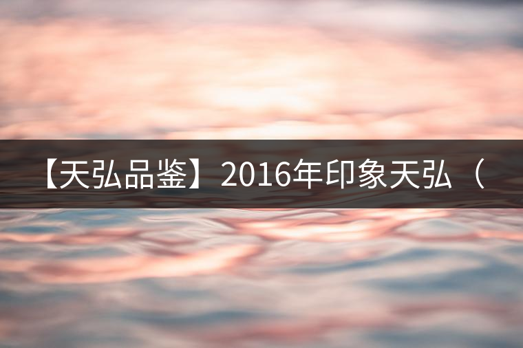 【天弘品鑒】2016年印象天弘（生）