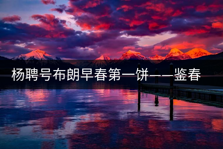 楊聘號布朗早春第一餅——鑒春即將上市 楊聘號布朗早春第一餅——鑒春即將上市
