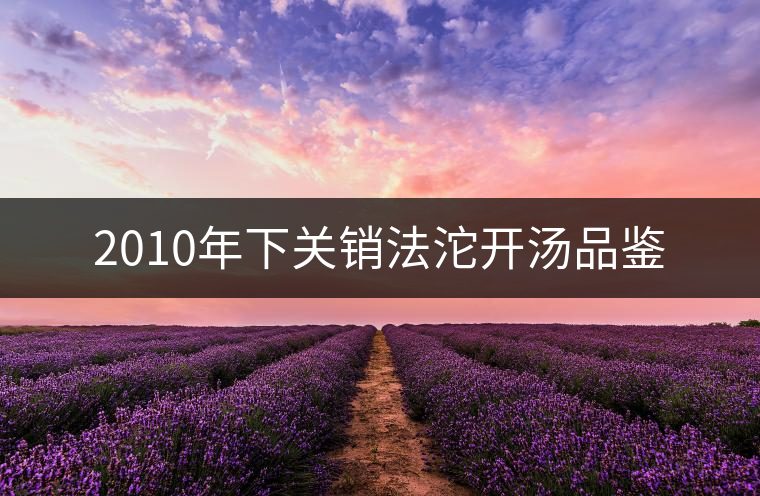 2010年下關(guān)銷(xiāo)法沱開(kāi)湯品鑒