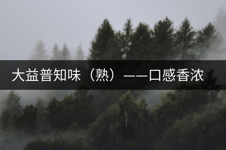 大益普知味（熟）——口感香濃，陳香味足