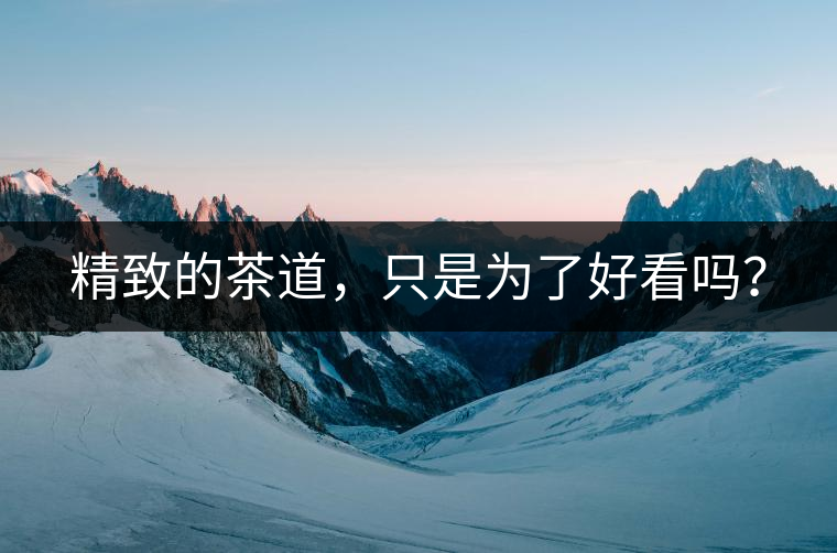 精致的茶道，只是為了好看嗎？