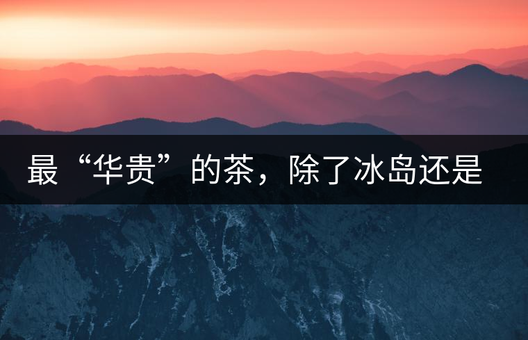 最“華貴”的茶，除了冰島還是冰島