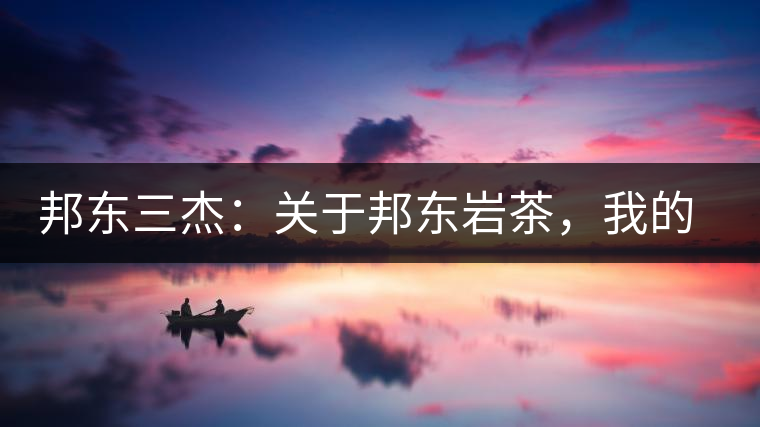 邦東三杰：關(guān)于邦東巖茶，我的一點(diǎn)點(diǎn)想法