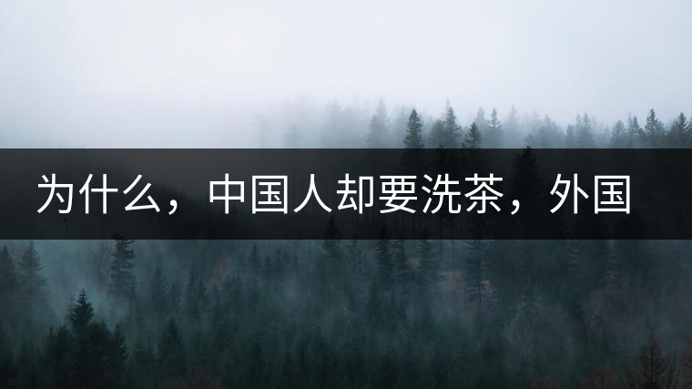 為什么，中國人卻要洗茶，外國人怎么不洗？