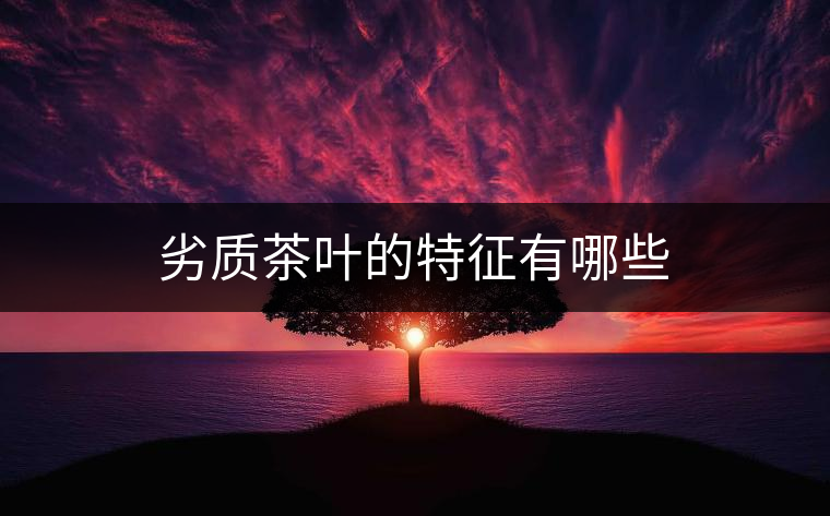 劣質(zhì)茶葉的特征有哪些