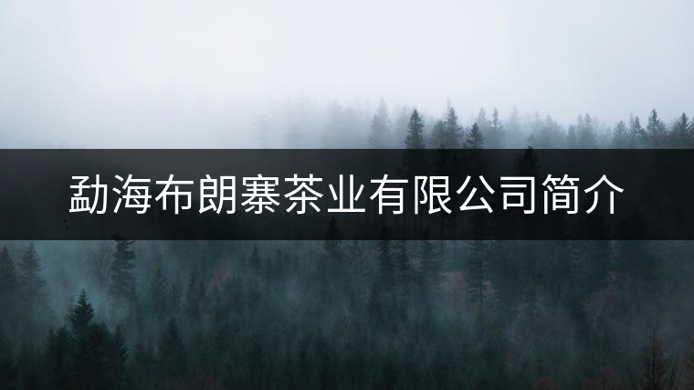 勐海布朗寨茶業(yè)有限公司簡(jiǎn)介 勐海布朗寨茶業(yè)有限公司簡(jiǎn)介