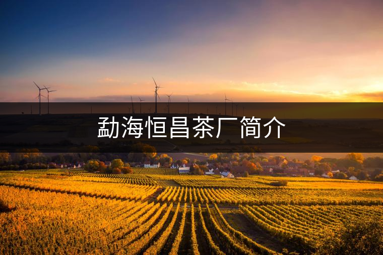 勐海恒昌茶廠簡(jiǎn)介