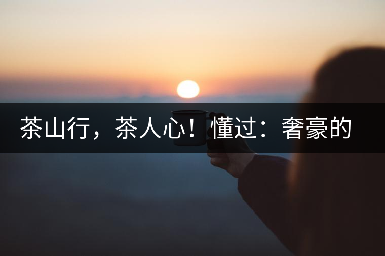 茶山行，茶人心！懂過：奢豪的性價(jià)比之王
