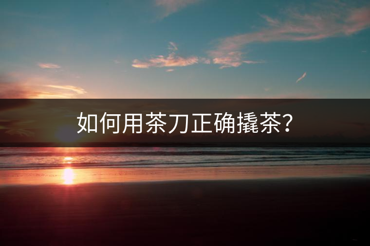 如何用茶刀正確撬茶？