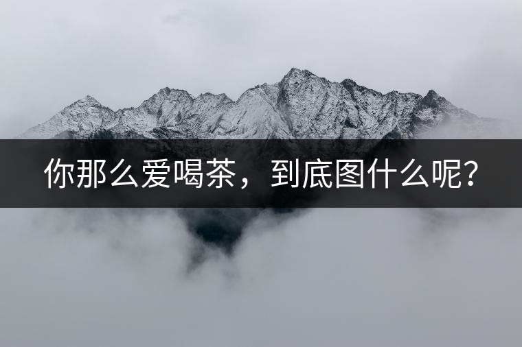 你那么愛喝茶，到底圖什么呢？