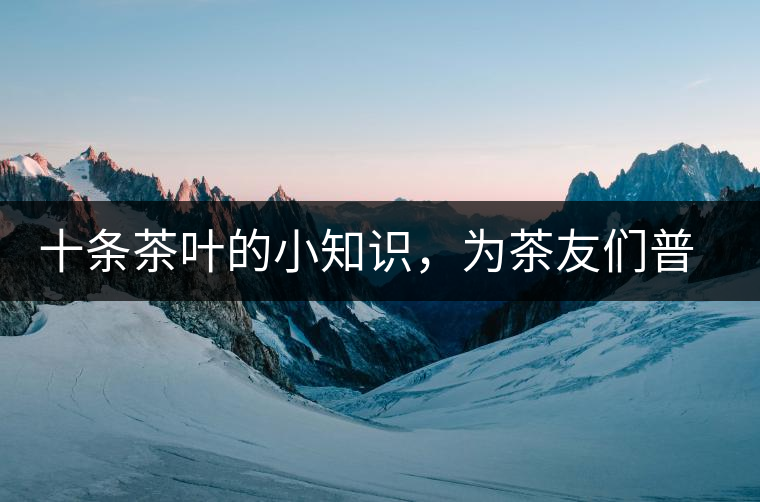 十條茶葉的小知識，為茶友們普及掃盲